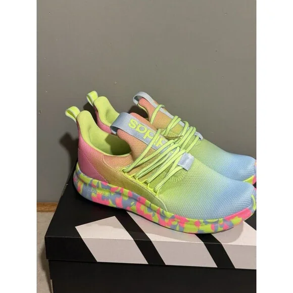 New Adidas Big Kids Girls SZ 7 Lite Racer Adapt 7.0 Running Gym Slip On Shoes - Picture 4 of 15